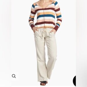 Roxy Oceanside beige linen pant XS